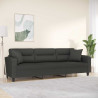 3-osobowa sofa z poduszkami, ciemnoszara, 210 cm, mikrofibra