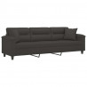 3-osobowa sofa z poduszkami, ciemnoszara, 210 cm, mikrofibra