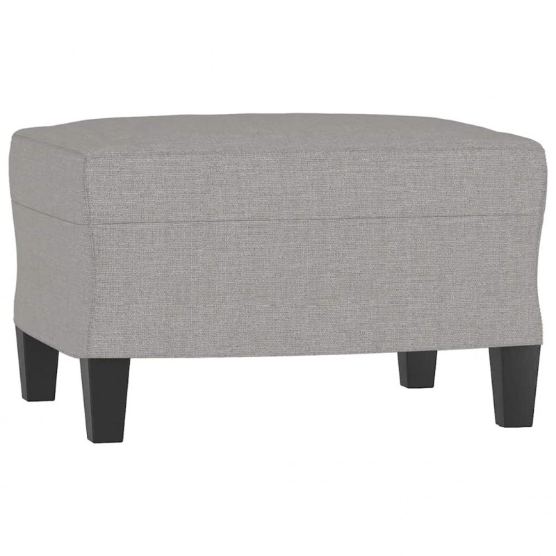 3-osobowa sofa z podnóżkiem, jasnoszara, 180 cm, tkaniną
