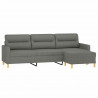 3-osobowa sofa z podnóżkiem, ciemnoszara, 210 cm, tkaniną