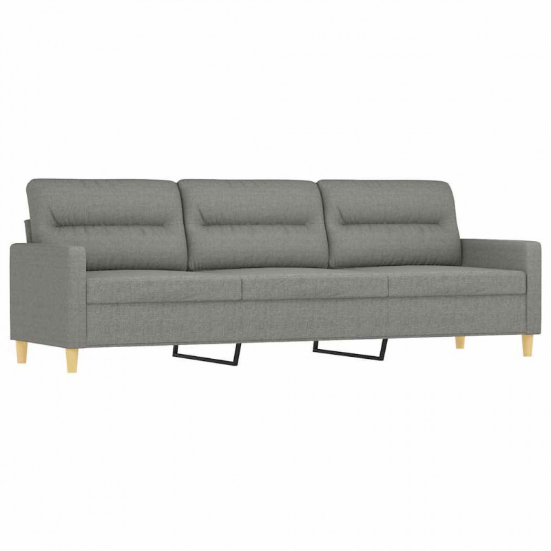3-osobowa sofa z podnóżkiem, ciemnoszara, 210 cm, tkaniną