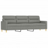 3-osobowa sofa z podnóżkiem, ciemnoszara, 210 cm, tkaniną