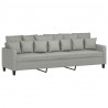 3-osobowa sofa z podnóżkiem, jasnoszary, 210 cm, tkaniną