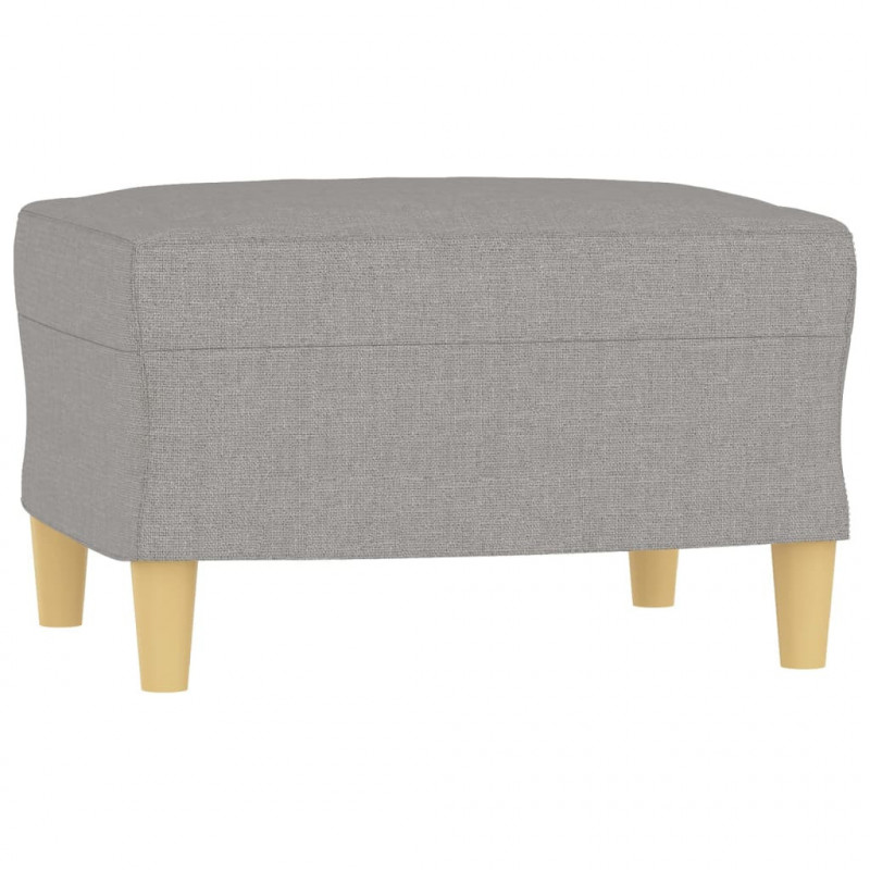 Fotel z podnóżkiem, jasnoszary, 60 cm, obity tkaniną