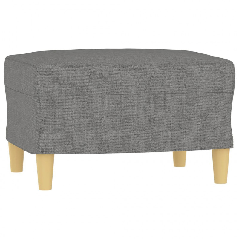 Fotel z podnóżkiem, ciemnoszary, 60 cm, obity tkaniną