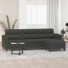 3-os. sofa z podnóżkiem, ciemnoszara, 210 cm, obita mikrofibrą