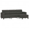 3-os. sofa z podnóżkiem, ciemnoszara, 210 cm, obita mikrofibrą