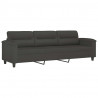 3-os. sofa z podnóżkiem, ciemnoszara, 210 cm, obita mikrofibrą
