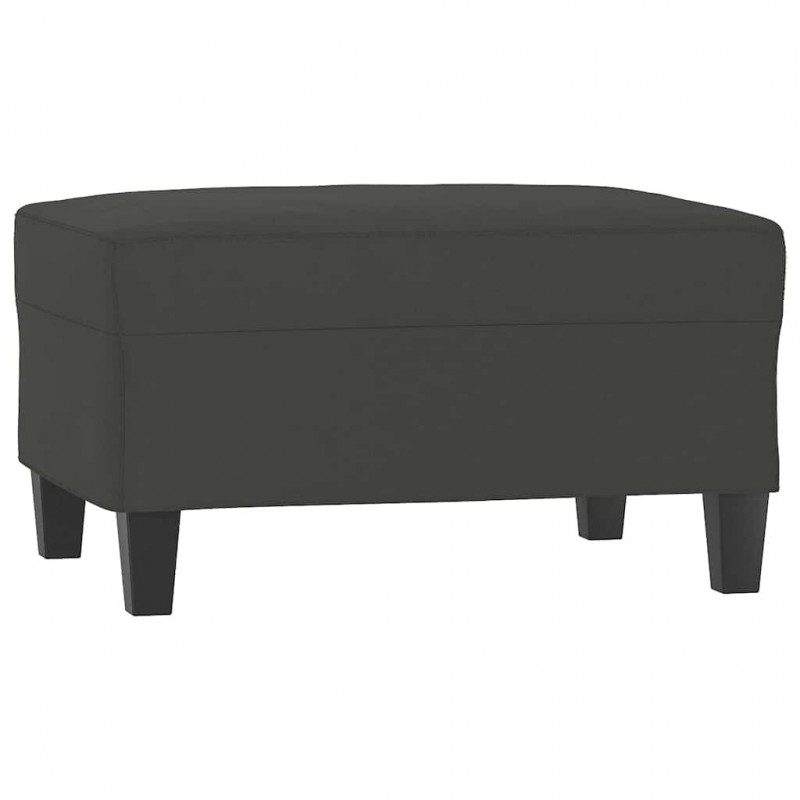 3-os. sofa z podnóżkiem, ciemnoszara, 210 cm, obita mikrofibrą