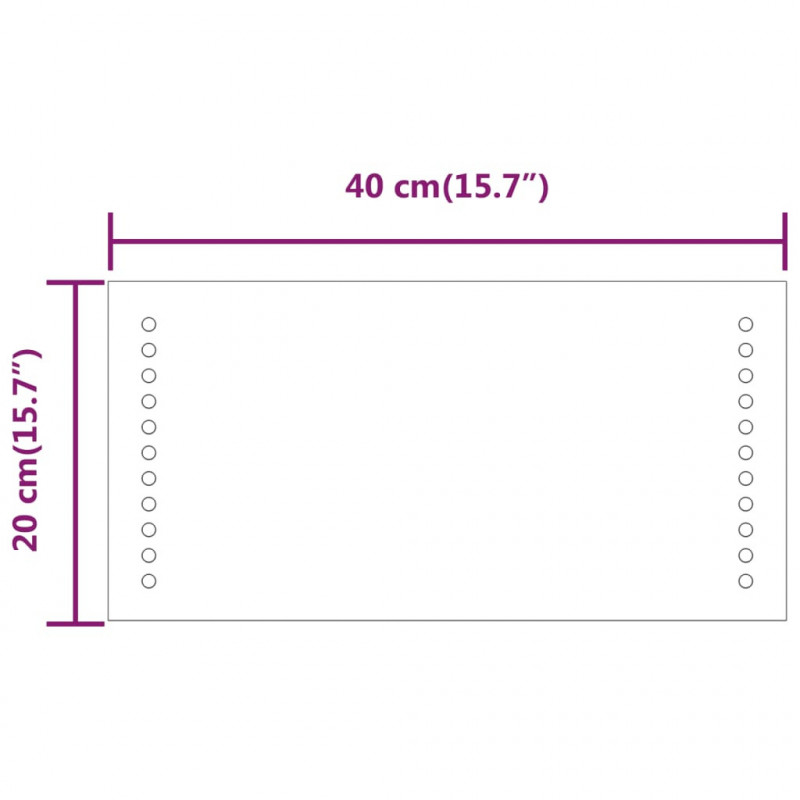 Lustro łazienkowe z LED, 20x40 cm