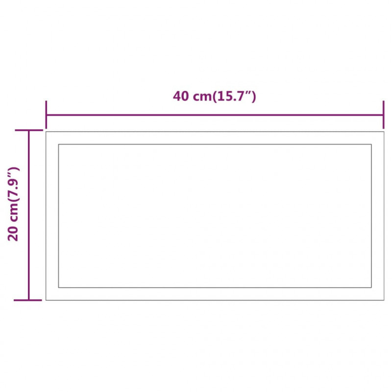 Lustro łazienkowe z LED, 20x40 cm