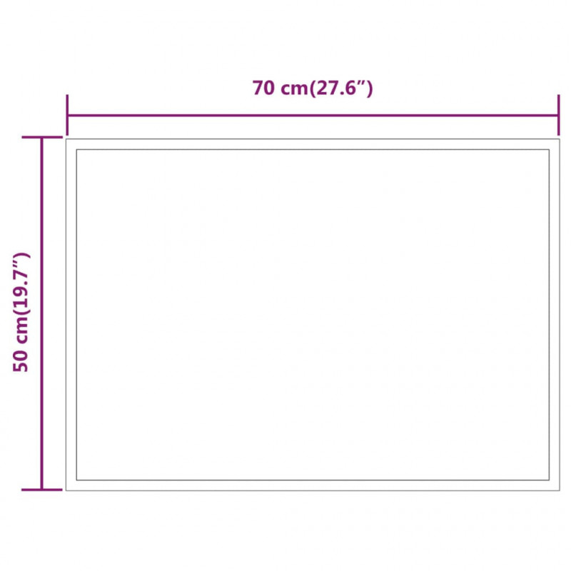 Lustro łazienkowe z LED, 50x70 cm