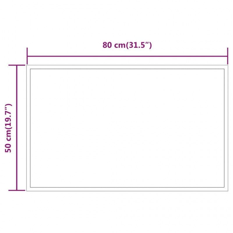 Lustro łazienkowe z LED, 50x80 cm