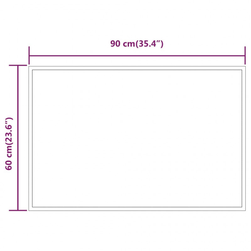 Lustro łazienkowe z LED, 60x90 cm