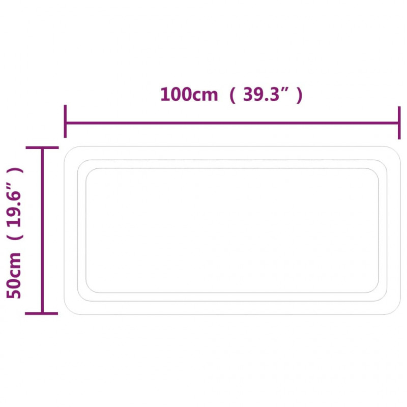 Lustro łazienkowe z LED, 50x100 cm