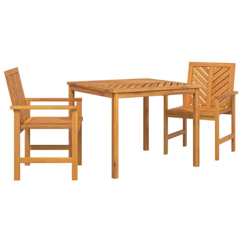 Zestaw do jadalni w ogrodzie 3 pcs Brązowy Lite Drewno Akacji