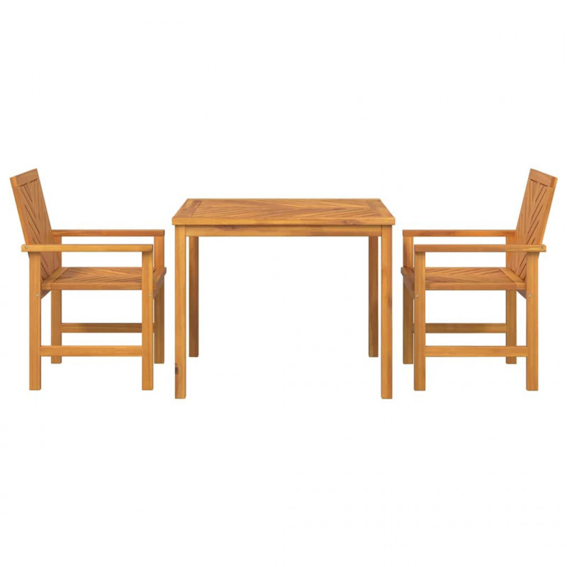 Zestaw do jadalni w ogrodzie 3 pcs Brązowy Lite Drewno Akacji