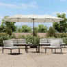 Podwójny parasol ogrodowy z LED, piaskowy, 449x245 cm