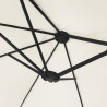 Podwójny parasol ogrodowy z LED, piaskowy, 449x245 cm