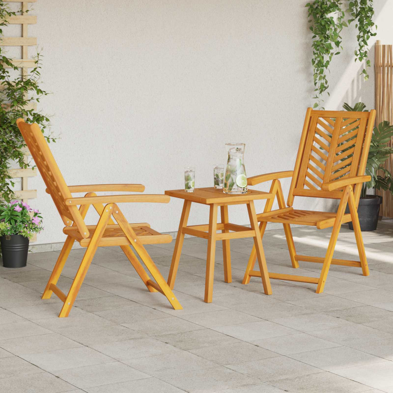 Zestaw do jadalni w ogrodzie 3 pcs Brązowy Lite Drewno Akacji