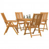 Zestaw do jadalni w ogrodzie 5 pcs Brązowy Lite Drewno Akacji