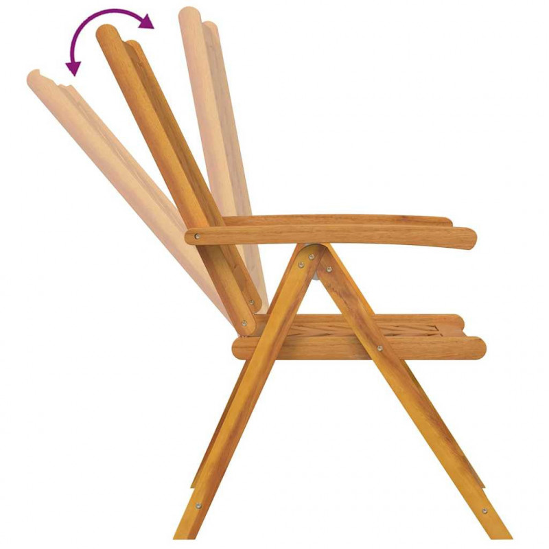 Zestaw do jadalni w ogrodzie 5 pcs Brązowy Lite Drewno Akacji
