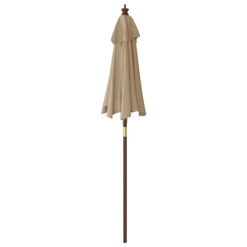 Parasol ogrodowy na drewnianym słupku, taupe, 196x231 cm