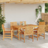 Krzesło jadalniane 6 pcs Naturalny 62.5 x 59 x 89 cm