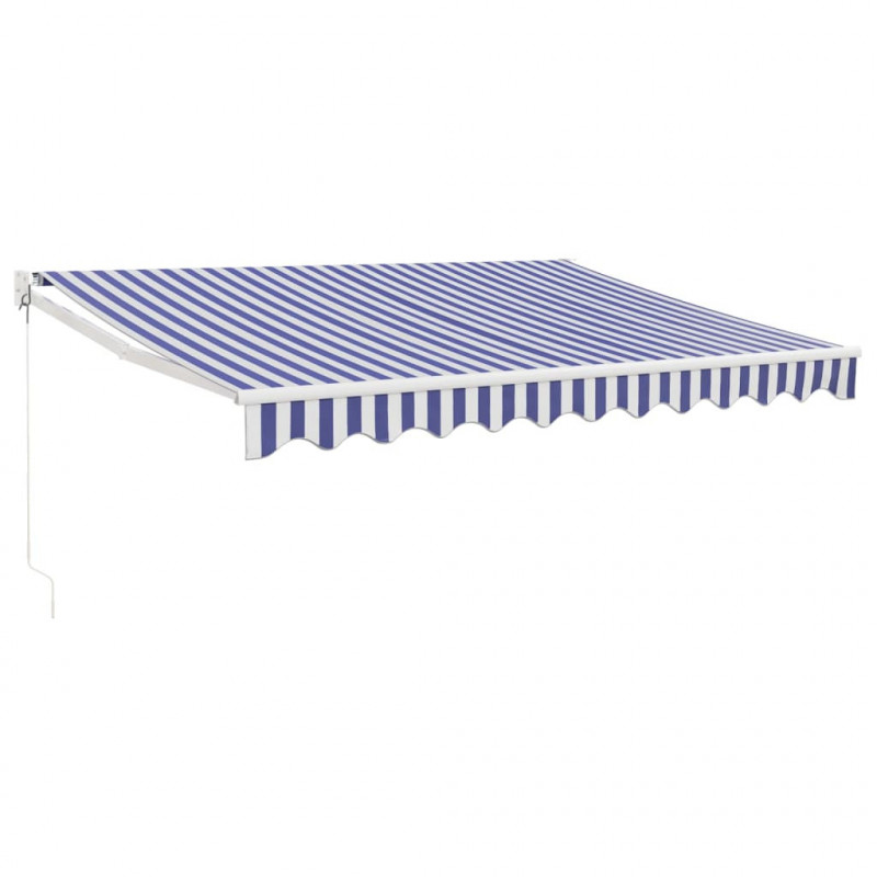 Zwijana markiza, niebiesko-biała, 3,5x2,5 m tkanina i aluminium