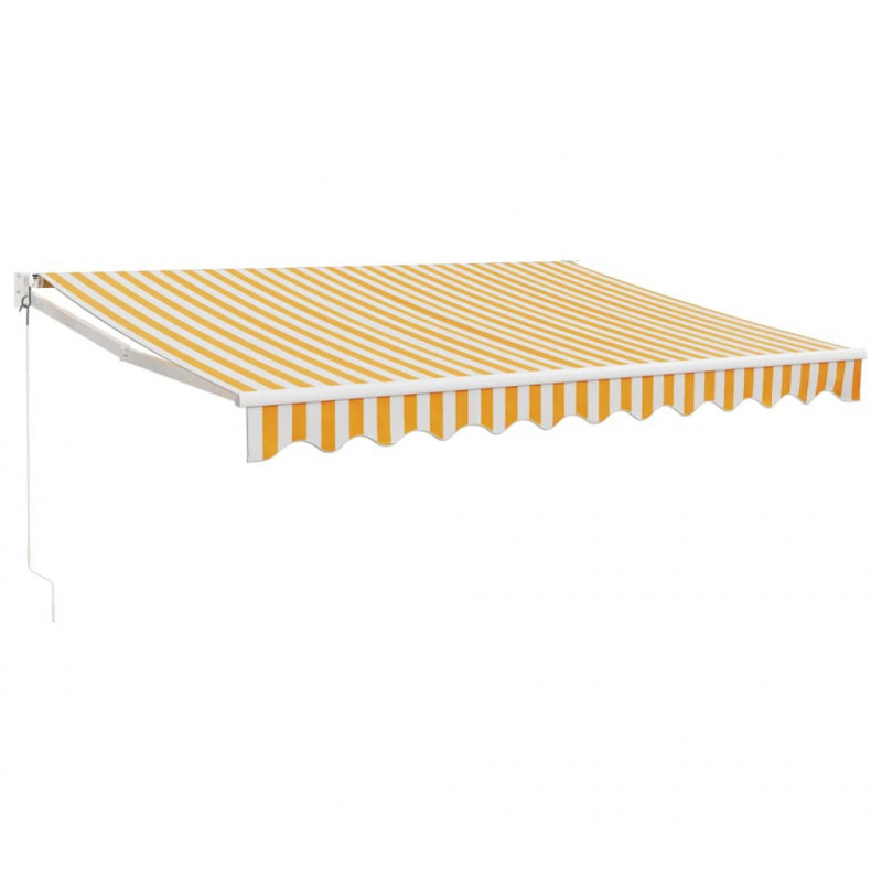 Zwijana markiza, żółto-biała, 3x2,5 m, tkanina i aluminium
