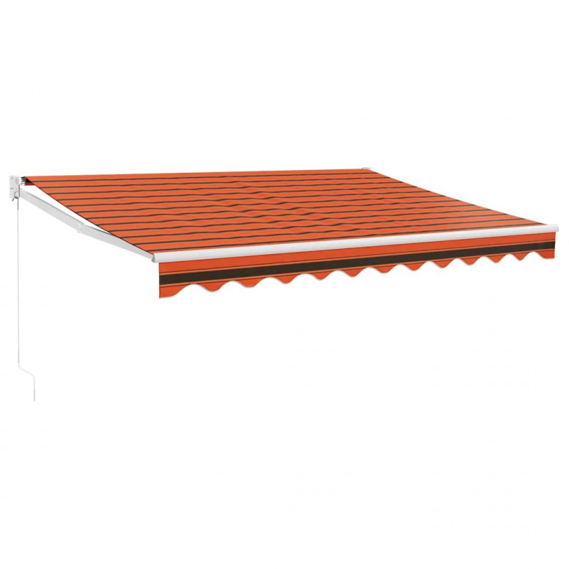 Zwijana markiza, pomarańcz i brąz, 3,5x2,5m tkanina i aluminium