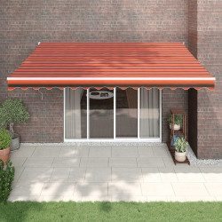Zwijana markiza, pomarańcz i brąz, 4x3 m, tkanina i aluminium