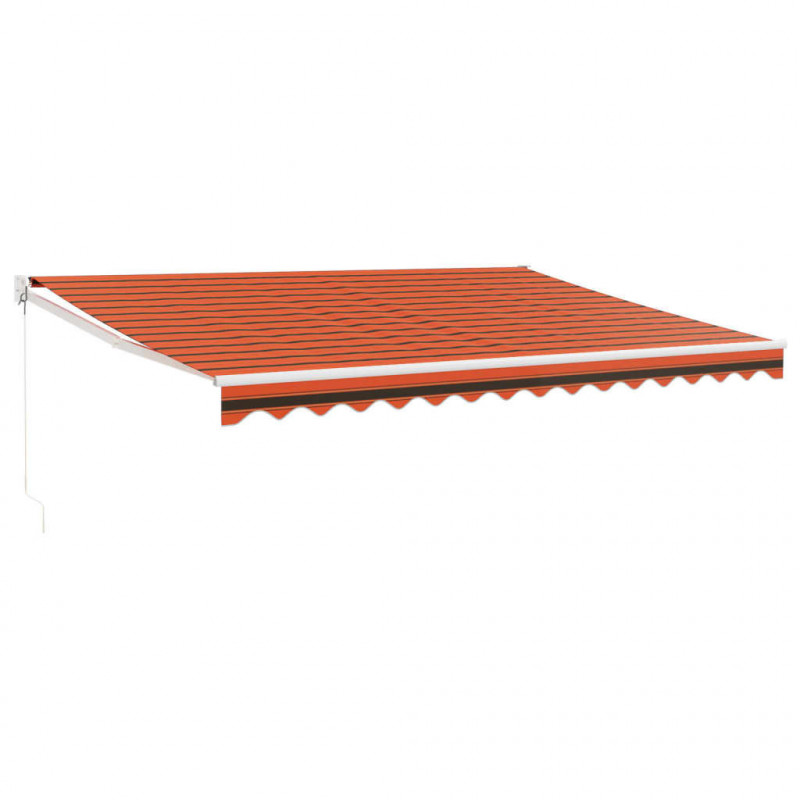 Zwijana markiza, pomarańcz i brąz, 4x3 m, tkanina i aluminium