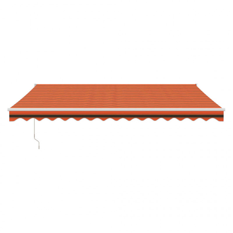 Zwijana markiza, pomarańcz i brąz, 4x3 m, tkanina i aluminium