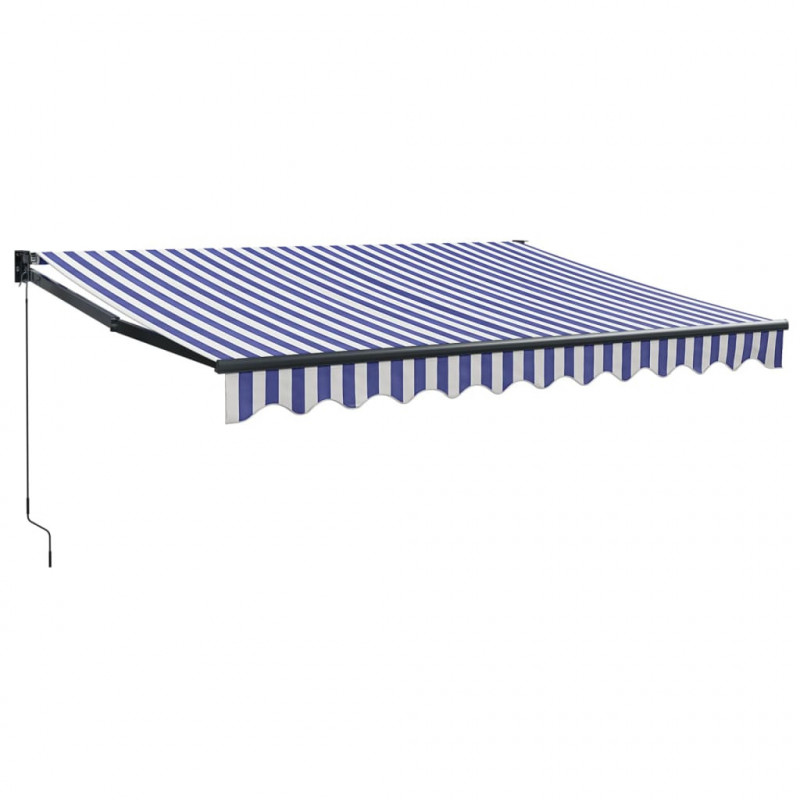 Zwijana markiza, niebiesko-biała, 3,5x2,5 m tkanina i aluminium