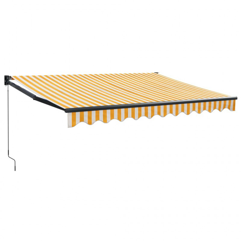 Zwijana markiza, żółto-biała, 3,5x2,5 m, tkanina i aluminium