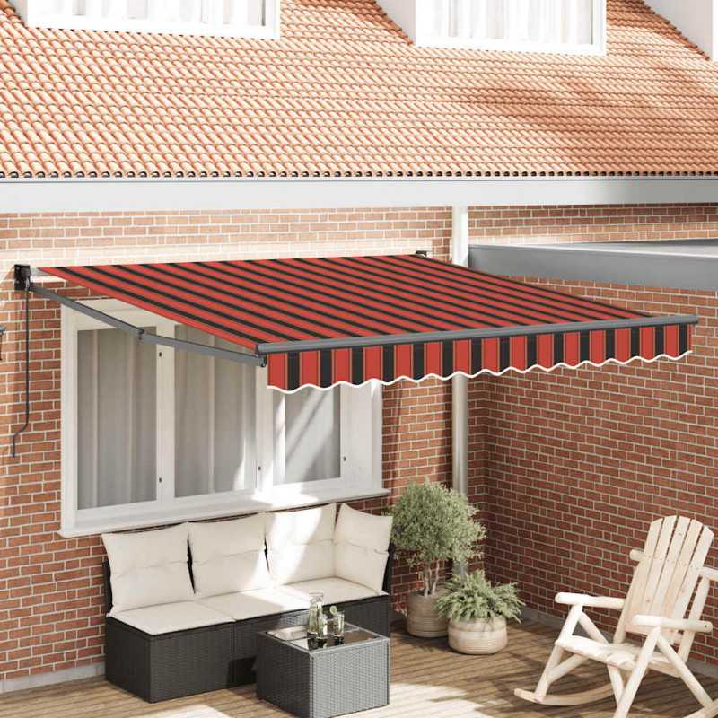 Zwijana markiza, pomarańcz i brąz, 3x2,5 m, tkanina i aluminium