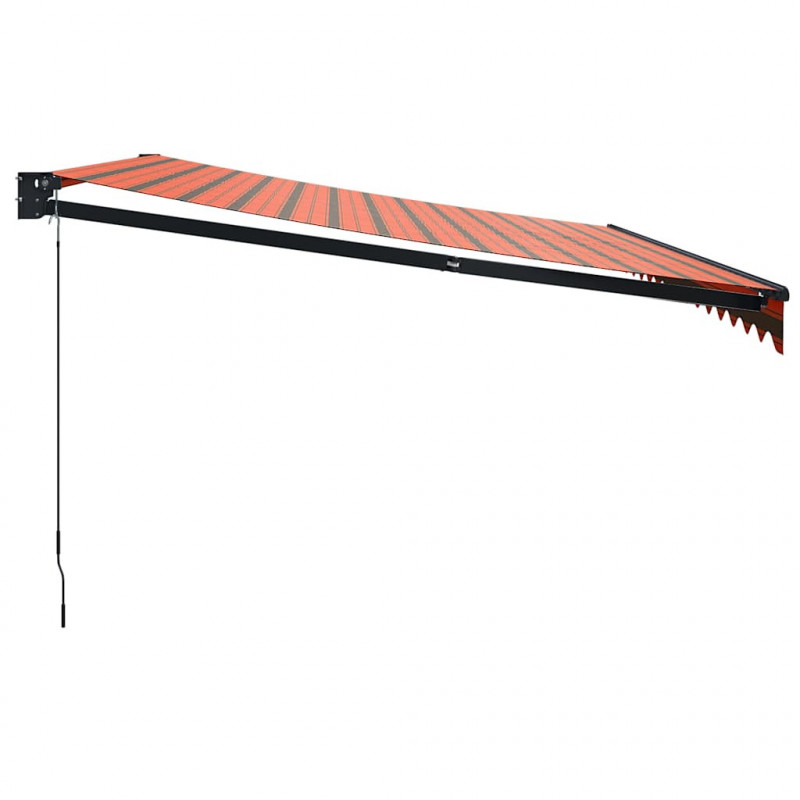 Zwijana markiza, pomarańcz i brąz, 4,5x3 m, tkanina i aluminium
