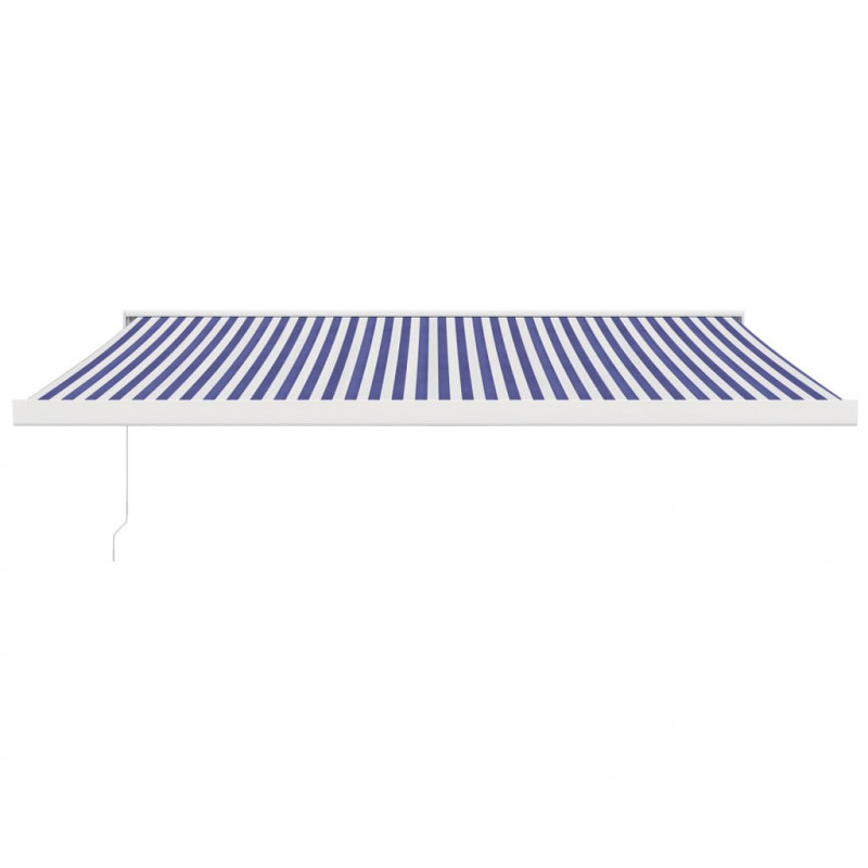 Zwijana markiza, niebiesko-biała, 4x3 m, tkanina i aluminium