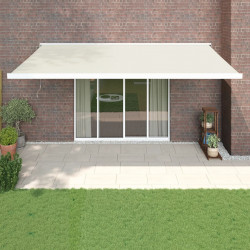 Zwijana markiza, kremowa, 5x3 m, tkanina i aluminium
