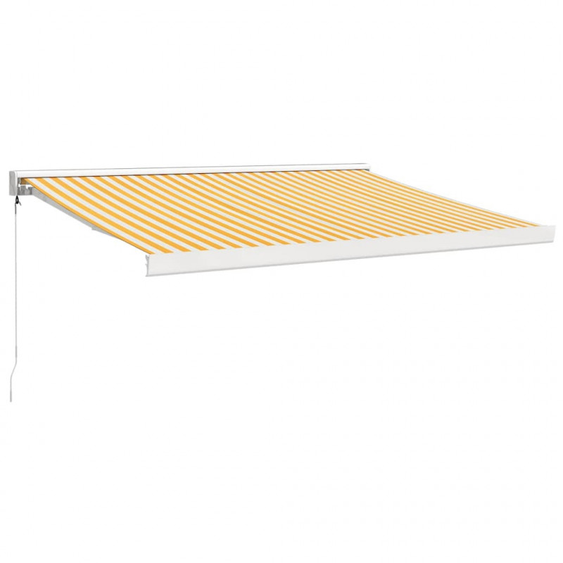 Zwijana markiza, żółto-biała, 3x2,5 m, tkanina i aluminium