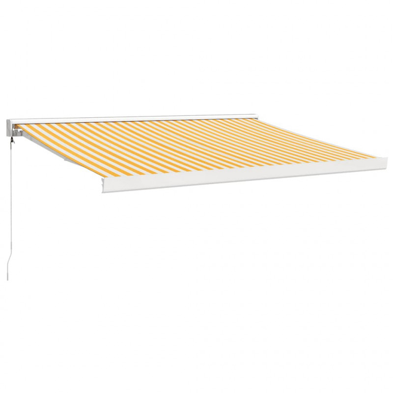 Zwijana markiza, żółto-biała, 3,5x2,5 m, tkanina i aluminium
