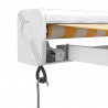 Zwijana markiza, żółto-biała, 3,5x2,5 m, tkanina i aluminium
