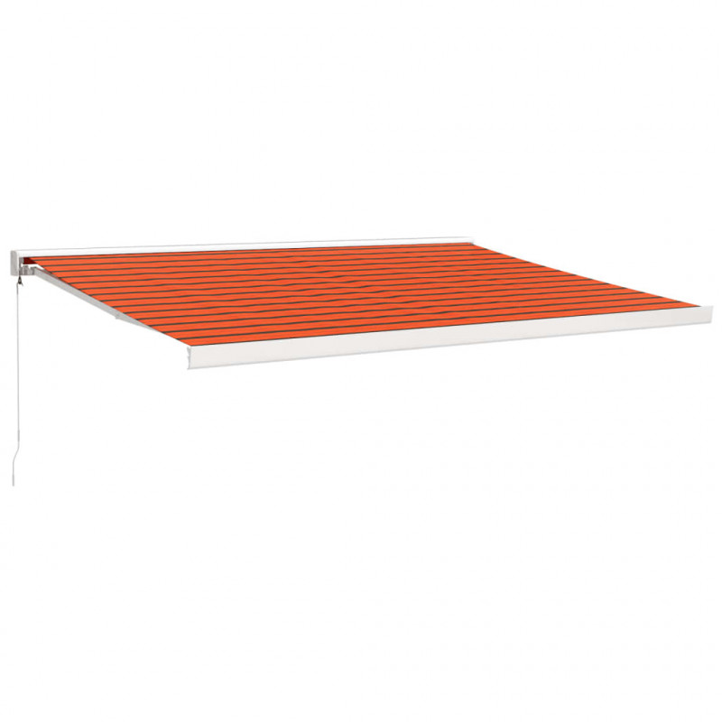 Zwijana markiza, pomarańcz i brąz, 4,5x3 m, tkanina i aluminium