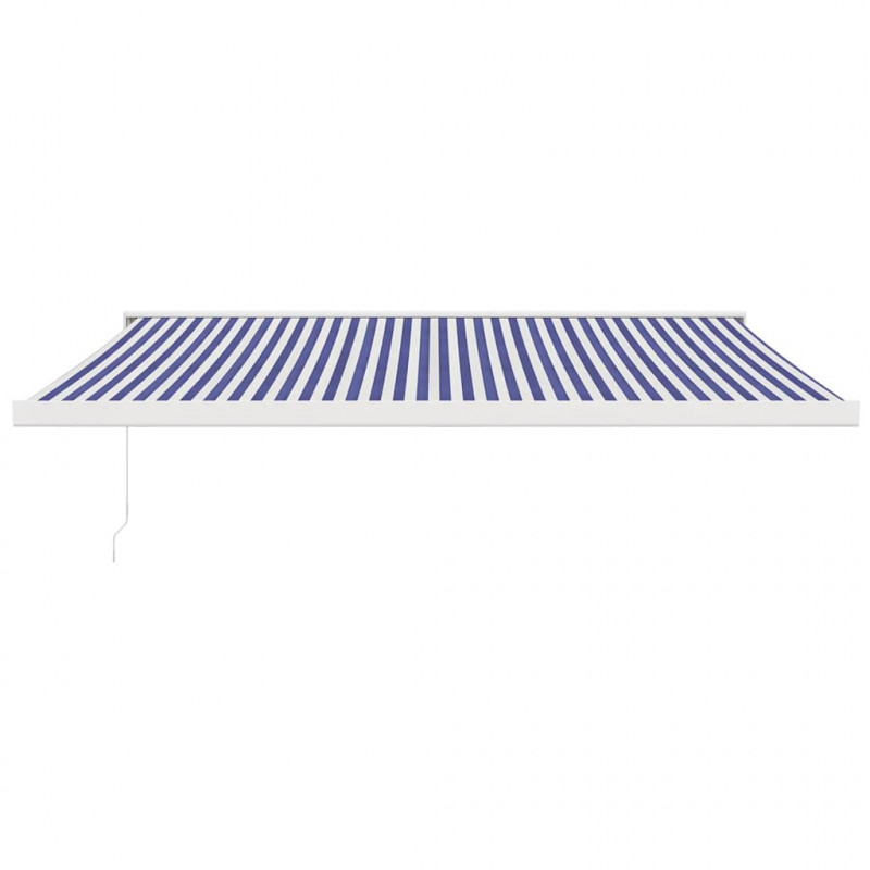 Zwijana markiza, niebiesko-biała, 4x3 m, tkanina i aluminium