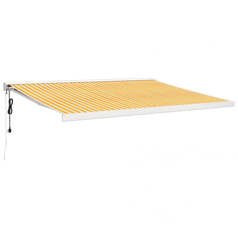 Zwijana markiza, żółto-biała, 4x3 m, tkanina i aluminium