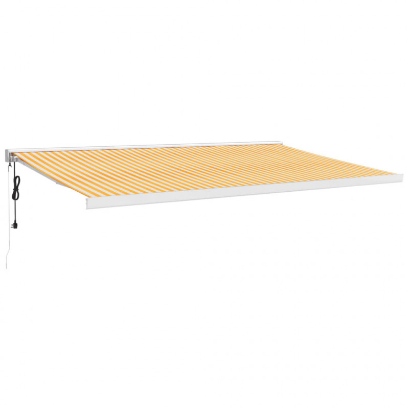 Zwijana markiza, żółto-biała, 5x3 m, tkanina i aluminium
