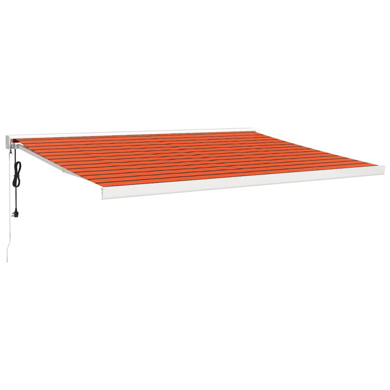Zwijana markiza, pomarańcz i brąz, 4x3 m, tkanina i aluminium