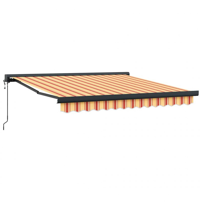 Zwijana markiza, żółto-biała, 3,5x2,5 m, tkanina i aluminium