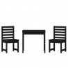 3-cz. zestaw ogrodowych mebli bistro, czarny, drewno sosnowe